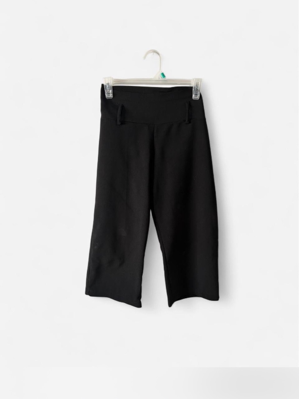 Vintage Black Wide-Leg Knit capris
